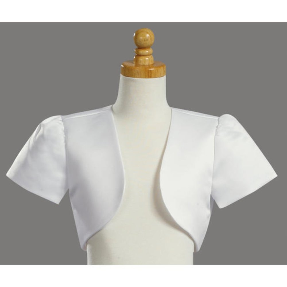 LITO Girl's Satin Short Sleeve Bolero Jacket